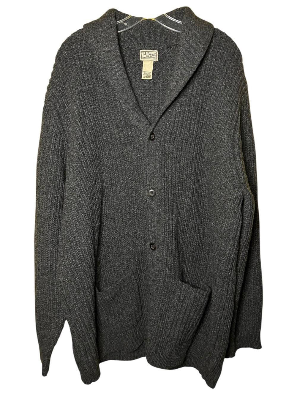L.L.Bean Classic Ragg Wool Men's Fall Cardigan - Picture 2 of 10